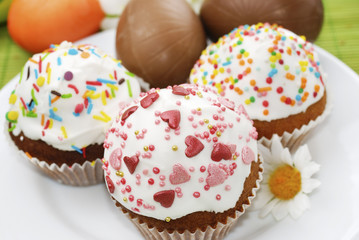 Easter cakes and chocolate easter eggs