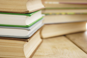 Many books on the table