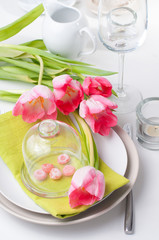 Festive spring table setting