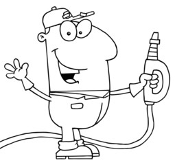 Outlined Gasoline Man