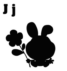 Silhouetted JackRabbit With Letters J