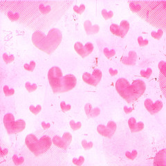 pink striped hearts on old paper