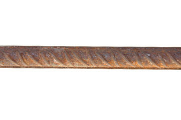 Single metal rod Isolated on white background