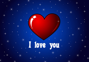 Naklejka premium herz nachthimmel