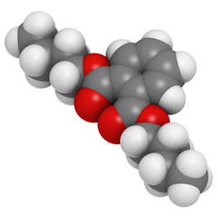 Dibutyl phthalate (DBP) plasticizer molecule, chemical structure