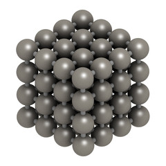 Iron (Fe, ferrite) metal, crystal structure.