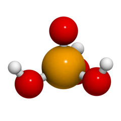 Phosphoric acid (H3PO4) molecule, chemical structure. Phosphoric