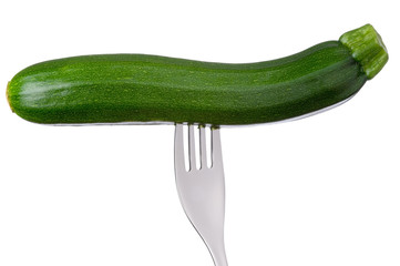 courgette or zucchini on white