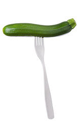 courgette or zucchini on white