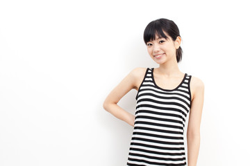 a young asian woman relaxing