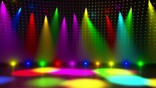 Disco Stage Dance Floor Colorful Vivid Lights Flashing