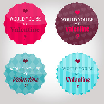 Badges r&eacute;tro Saint Valentin