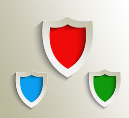 Design of shield labels stamps stickers use.