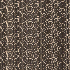 Vintage floral pattern on a brown background
