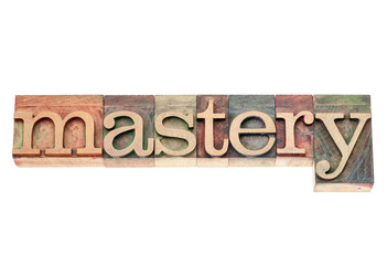 mastery word in wood  type