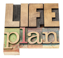 life plan in wood type
