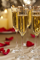 Gold glitter Wedding reception setting