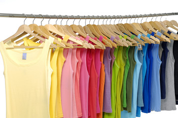 Set of colorful shirt rack