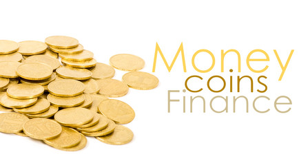 golden coins isolated on white