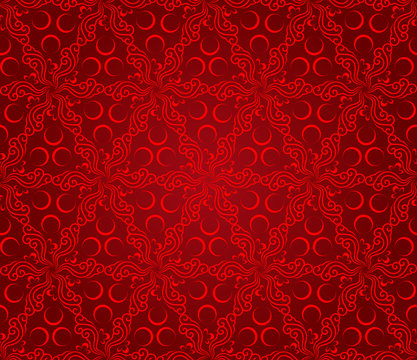 seamless abstract floral pattern background, red
