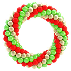 Round empty frame made of spheres isolated