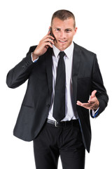 Fototapeta premium Homme d'affaires téléphonant