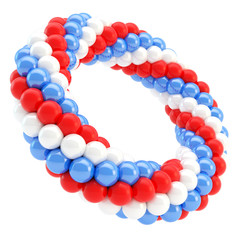 Round empty frame made of spheres isolated