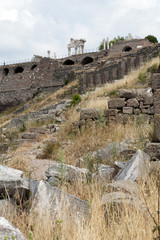 Fototapeta premium Ruins in ancient city of Pergamon, Turkey