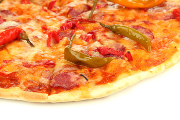 Tasty pepperoni pizza close-up