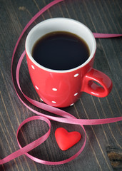Cup of coffee and heart