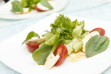 salad with mozzarella, tomatoes and basil