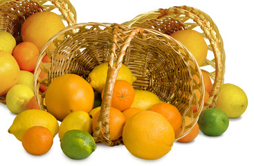 three baskets isolate