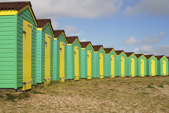 Beach huts. Littlehampton. Sussex. UK