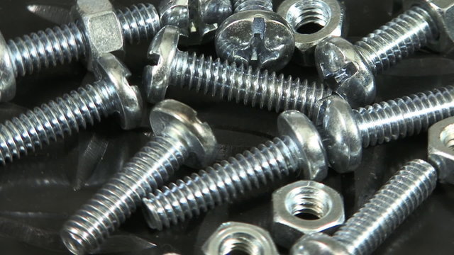 nuts and screws close-up
