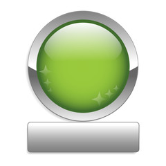 BLANK web button (round green metallic blank gel)