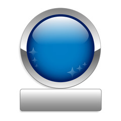 BLANK web button (round blue metallic blank gel)