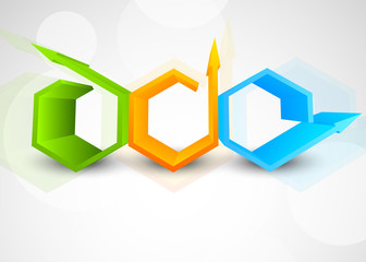 Obraz premium Background with hexagons and arrows