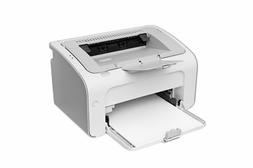 laser printer isolated on white background