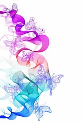 Colorful abstract background with butterfly and wave