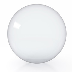 3d render illustration of empty glass ball on white