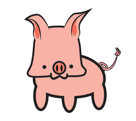 Pink Pig  Cartoon