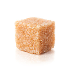 Brown sugar cubes isolated on white