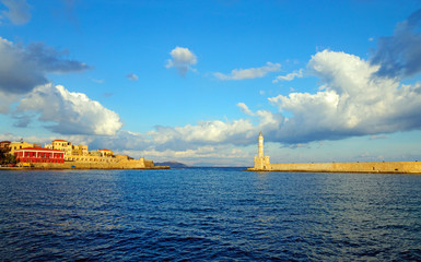 Entrance to the port of Chania