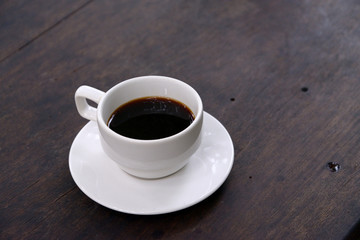 White Coffee Cup on a Wooden Table