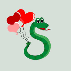 Snake with balloons