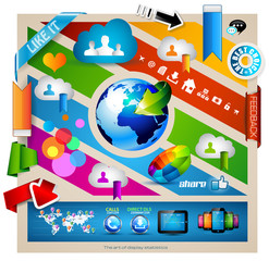 Infographic with Cloud Computing concept -