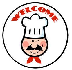 Welcome Chef Face Circle