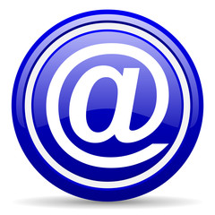 Fototapeta premium at blue glossy icon on white background