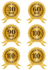 Money Back and Guarantee Labels Illustration