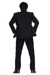 Fototapeta premium Back view of asian young business man
